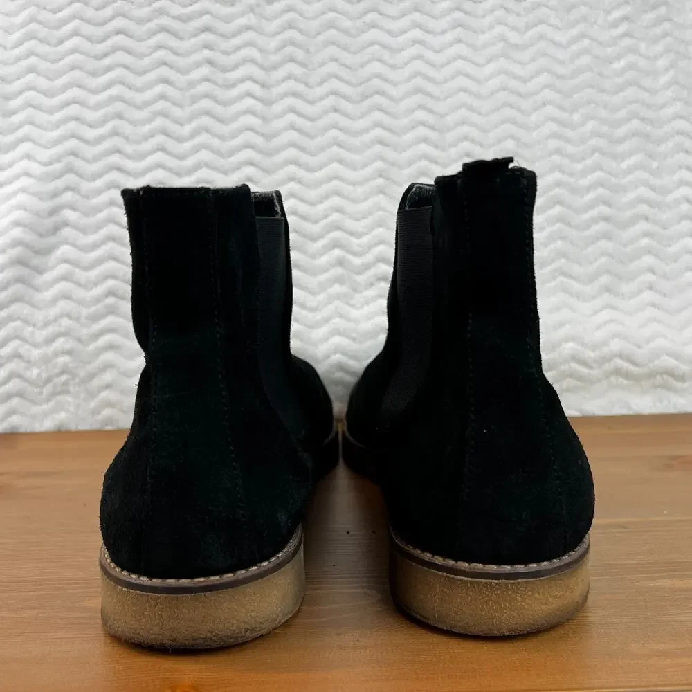 Zara Man Mens Suede Boots Chukka Ankle Pull On Black Casual Comfort 45 EU 12 US